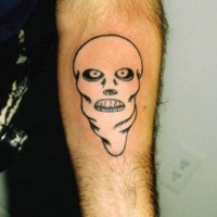 Skull in white mask tattoo