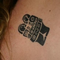 Black maya tribal tattoo