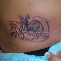 Purple fairy and star tattoo
