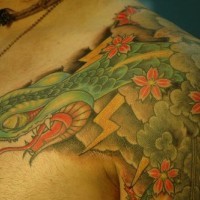 Tatouage en style de yakuza coloré