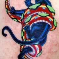 Panther fights snake tattoo