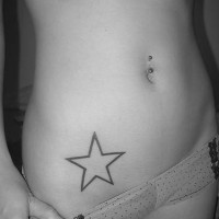 Black line star tattoo