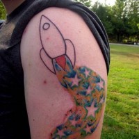 Spaceship and star trek tattoo