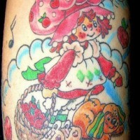 Strawberry shortcake arm tattoo