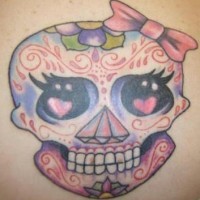 Girly sugar skull tattoo