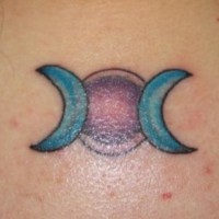 Sun and moon crescents tattoo