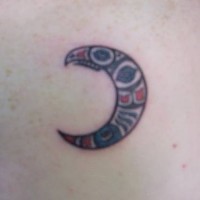 Tribal moon crescent tattoo