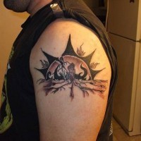 Black sun dusk tattoo