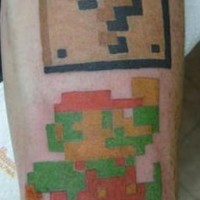 Super Mario 8-Bit Tattoo