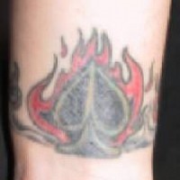 Flaming ace of spades tattoo