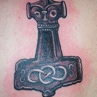 Qualitativer Mjölnir schwarze Tinte Tattoo