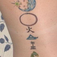 Bunch of symbols coloured  tattoo