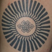 Eternity knot in shining tattoo