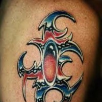 Metallic texture tribal tattoo