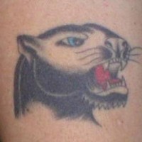 Tattoo of growling panther head