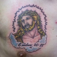 Tattoo of jesus on chest