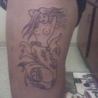 Halbfertige Tattoo von Meerjungfrau