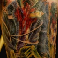 Tatouage zombie sanglant et les mains fausses