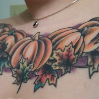 Pumpkin  tattoo on chest