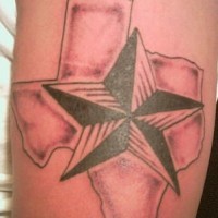 Tatuaje de estado de Texas con estrella