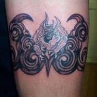 Devil with thorns tattoo