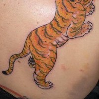 Oriental coloured tiger tattoo
