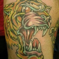 Angry asian tiger tattoo