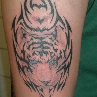 Cabeza del tigre tatuaje estilo tribal