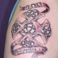 Cross tattoo with psalm number