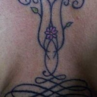 Flower vine tattoo in tribal style