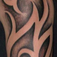 Tribal tattoo with empty wave lines