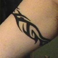 Black tribal classic bracelet tattoo