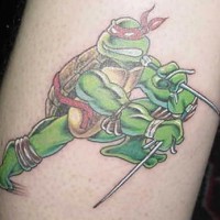 Teenage mutant ninja turtle tattoo with raphael