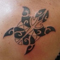 Tortue tribal le tatouage en noir et blanc
