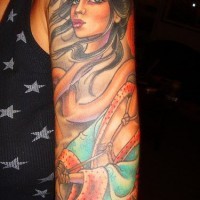 Beauty upper arm tattoo
