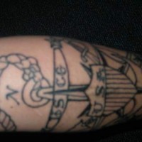 US Marine Symbol mit Anker und Schild Tattoo