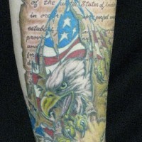 Constituzione americano e aquila tatuaggio