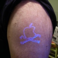 Apple logo uv ink tattoo