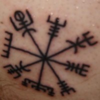 Viking circle snowflake sign black tattoo