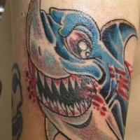 Water animal tattoo with shark killer