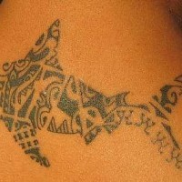 Water animal tattoo with cool black shark
