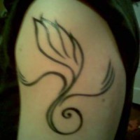 Small tattoo with one wing