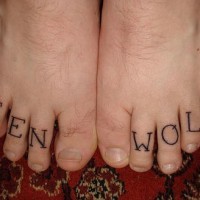Teen wolf inscription on the leg fingers