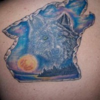Cool tattoo with ice cold wolves