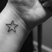 Little classic star wrist tattoo
