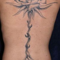 Full back tribal rose tattoo