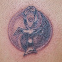 Yin yang tattoo with ankh