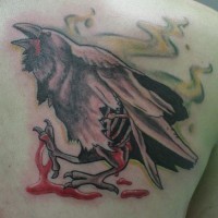 Zombie raven tattoo