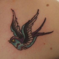Funny zombie bird tattoo