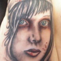 Nurse face tattoo